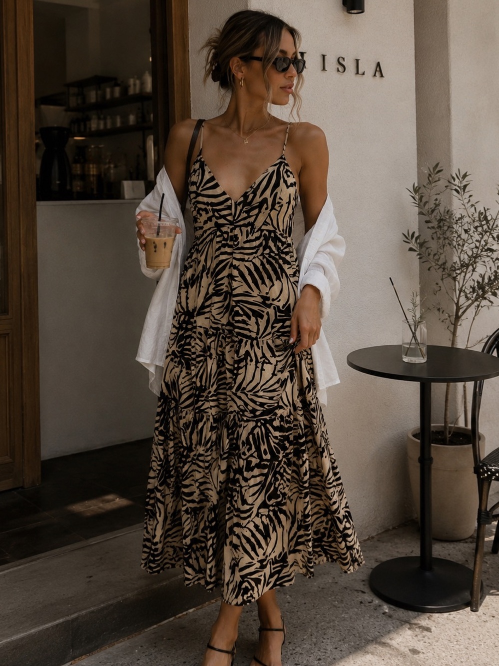 Patrons of Peace Tropical Print Midi Dress Small Boho Resort Vacation